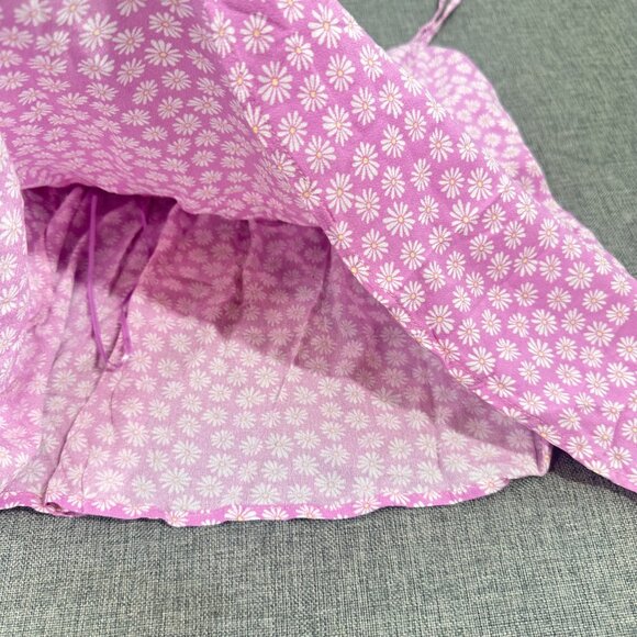 NEW! Hippie Rose Floral Top Lavender Front Tie XL Strappy Tank Rayon Adjustable - Picture 8 of 14